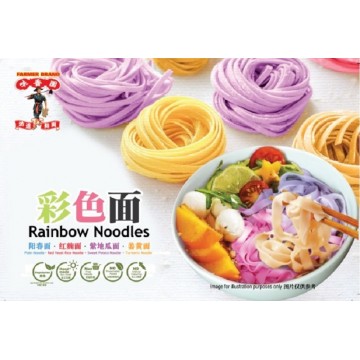 Farmer Brand Knife Sliced Rainbow Noodles 400g (80g x 4 packs) (Seasoning Sauce 20g x 4 packs) TAIWAN NOODLES